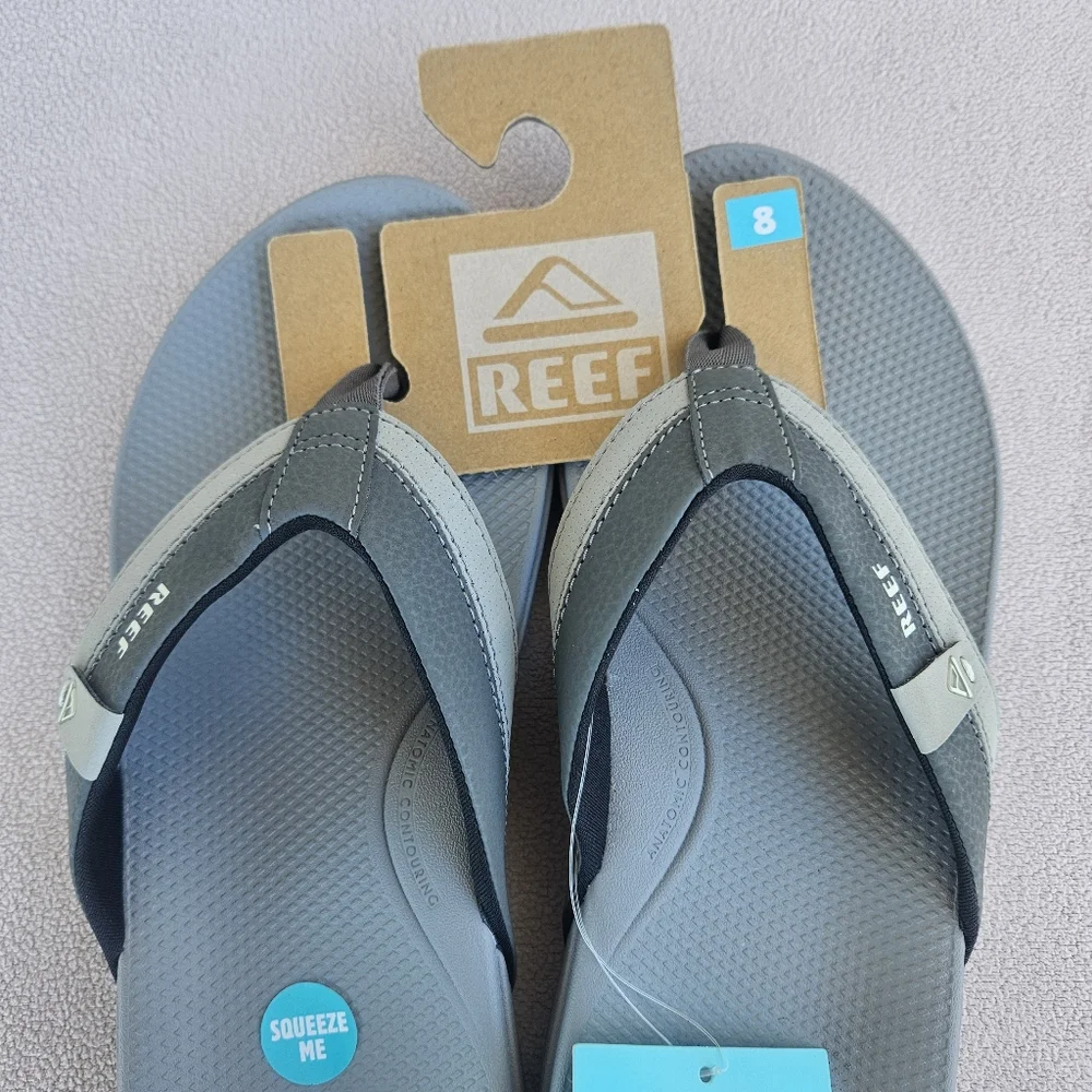 Reef Cushion Spring 2.0 Flip Flop Sandals Men SZ 8 Grey Comfort Slip-On